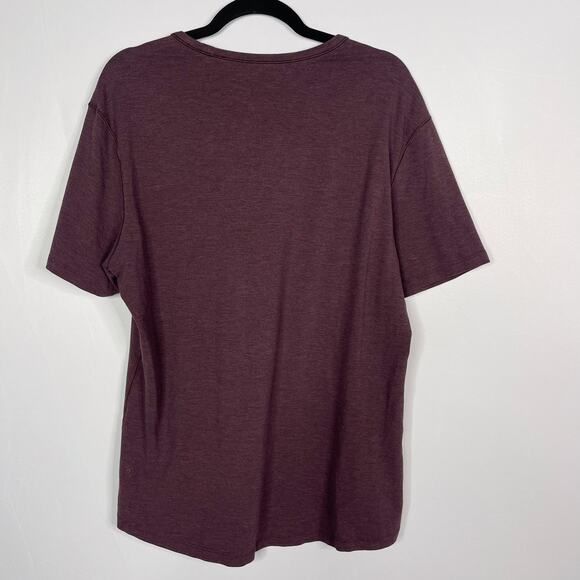 Lululemon Mens Large Bordeaux Red Short Sleeve Crew Neck Tee Tshirt Cotton Blend - Picture 2 of 6